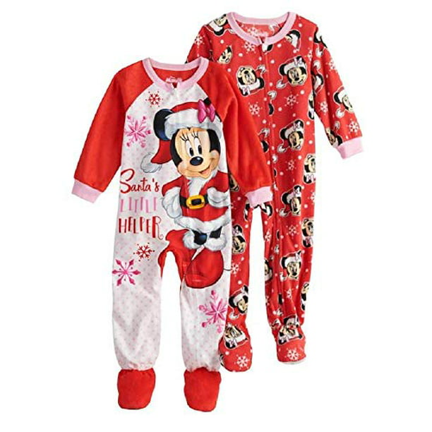 Disney Baby Girl's Christmas Minnie Mouse Footed Blanket Sleeper Pajamas 